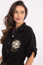 Koszula Damska Model DHJ-KS-8595-1.66 Black - Italy Moda -4
