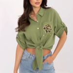 Koszula Damska Model DHJ-KS-8595-1.66 Khaki - Italy Moda -1