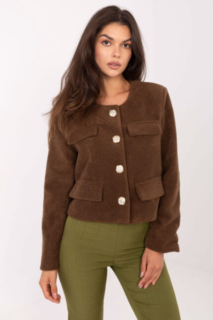 Żakiet Model IT-KR-FL9586.64 Brown - Rue Paris -1