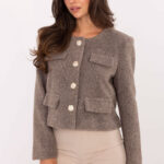 Żakiet IT-KR-FL9586.64 Dark Beige - Rue Paris -1