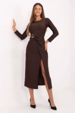 Sukienka Model IT-SK-21609.83 Dark Brown - Italy Moda -1