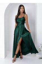 Sukienka Model Valeria Satyna 001173. Bottle Green - With You -1