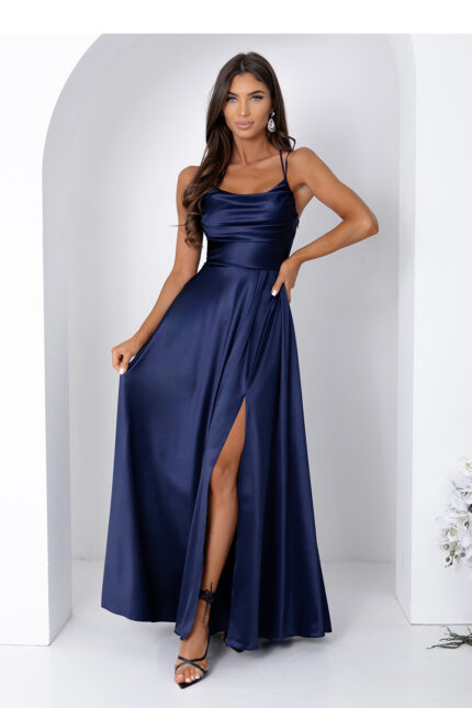 Sukienka Model Valeria Satyna 001173. Navy - With You -1