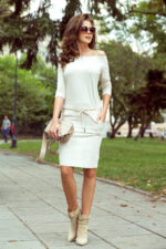 13-109 Sukienka sportowa - BEŻ MELANŻ-5