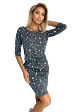 13-153 Sukienka sportowa z kieszonkami - ciemny szary + kółka-6