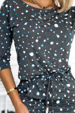 13-153 Sukienka sportowa z kieszonkami - ciemny szary + kółka-5