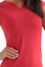 132-9 Klasyczna dopasowana sukienka - kolor czerwony-7