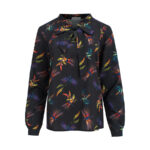 140-10 Bluzka z wiązaniem z przodu - granatowa + KOLOROWE WAŻKI-7