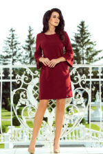190-8 MARGARET sukienka z koronką na rękawkach - BORDOWA-3