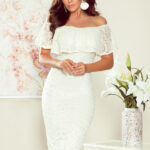 268-1 Koronkowa sukienka hiszpanka - ECRU-1