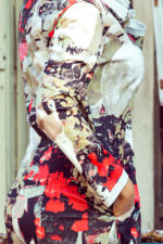 282-1 IRENE Sukienka z golfem - kolorowy wzór-7