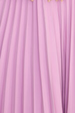 311-18 LILA Klasyczna plisowana sukienka z krótkim rękawkiem i paskiem - WRZOS-5