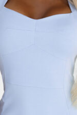 318-8 Elegancka sukienka midi z ładnym dekoltem - BŁĘKITNA-5