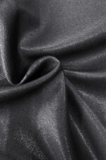 348-10 SCARLETT rozkloszowana sukienka z kopertowym dekoltem i paskiem - CZARNA Z BROKATEM-6