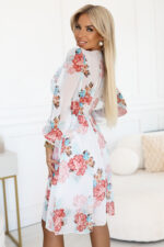 388-3 FRANCES szyfonowa kopertowa sukienka z długim rękawkiem - MALWY-3