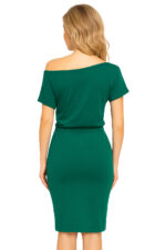 56-10 Sportowa sukienka z krótkim rękawkiem - kolor morski-4