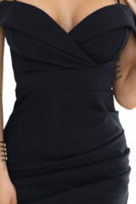 564-11 CALLIE Sukienka midi z odkrytymi ramionami i dekoltem - czarna-6