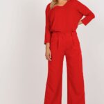 Spodnie Damskie Model DHJ-SP-15679-1.35X Red - Italy Moda -1