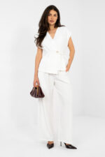 Spodnie Komplet Model IT-KMPL-21029.96 Ecru - Rue Paris -1